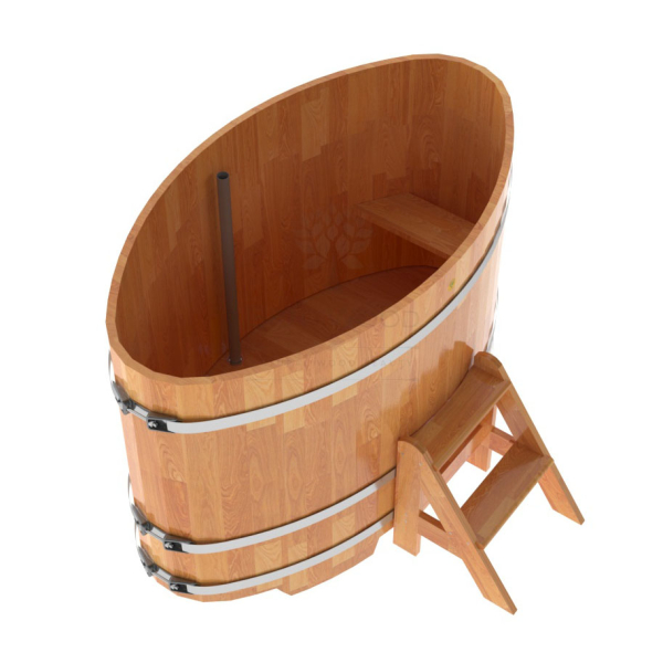 Купель овальная Bentwood из сращенных ламелей натуральной лиственницы 0,92 х 1,66 х 1,1 м. Фото № 2