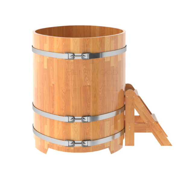 Купель овальная Bentwood из сращенных ламелей натуральной лиственницы 0,92 х 1,66 х 1,1 м. Фото № 3