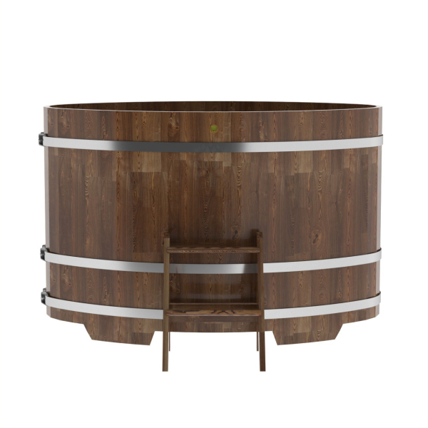 Купель овальная Bentwood из сращенных ламелей мореной лиственницы 0,92 х 1,66 х 1,1 м. Фото № 2