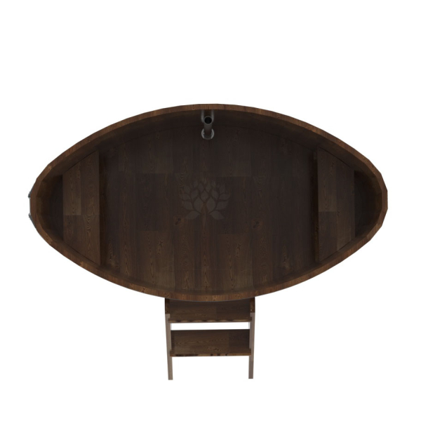 Купель овальная Bentwood из сращенных ламелей мореной лиственницы 0,92 х 1,66 х 1,1 м. Фото № 5