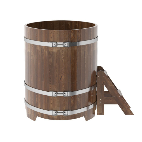 Купель овальная Bentwood из сращенных ламелей мореной лиственницы 0,92 х 1,66 х 1,1 м. Фото № 4
