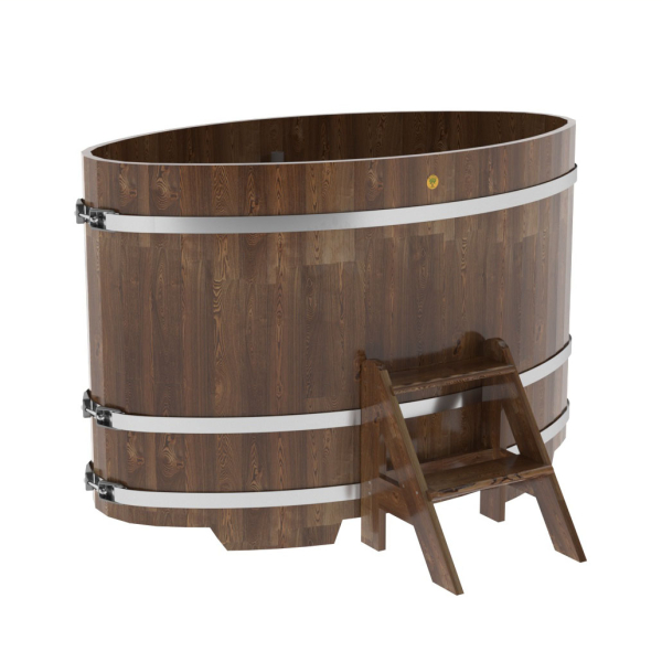 Купель овальная Bentwood из сращенных ламелей мореной лиственницы 0,92 х 1,66 х 1,1 м. Фото № 1