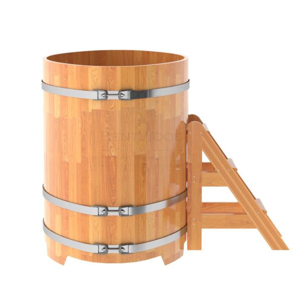 Купель овальная Bentwood из сращенных ламелей натуральной лиственницы 0,92 х 1,66 х 1,2 м. Фото № 3