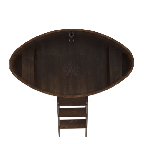 Купель овальная Bentwood из сращенных ламелей мореной лиственницы 0,92 х 1,66 х 1,2 м. Фото № 5