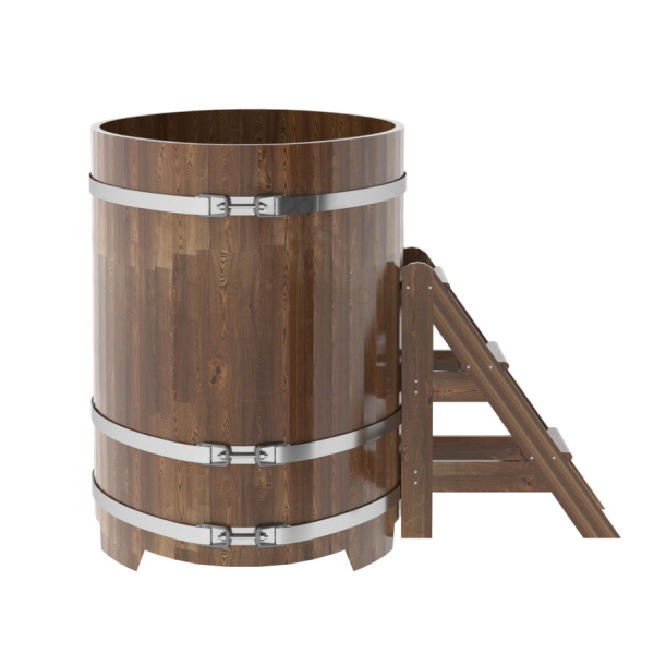 Купель овальная Bentwood из сращенных ламелей мореной лиственницы 0,92 х 1,66 х 1,2 м. Фото № 3