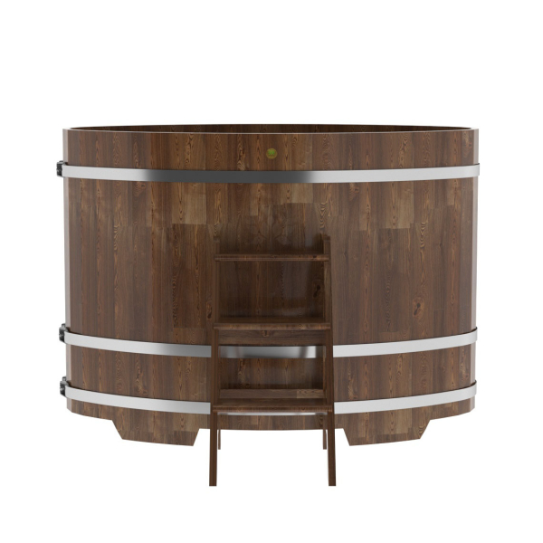Купель овальная Bentwood из сращенных ламелей мореной лиственницы 0,92 х 1,66 х 1,2 м. Фото № 2