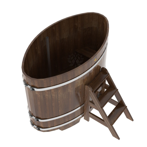 Купель овальная Bentwood из сращенных ламелей мореной лиственницы 0,92 х 1,66 х 1,2 м. Фото № 4