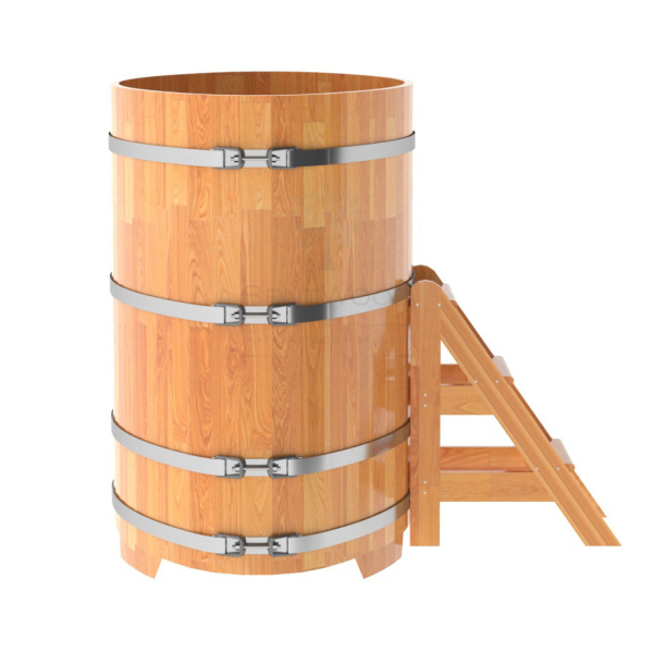 Купель овальная Bentwood из сращенных ламелей натуральной лиственницы 0,92 х 1,66 х 1,4 м. Фото № 3