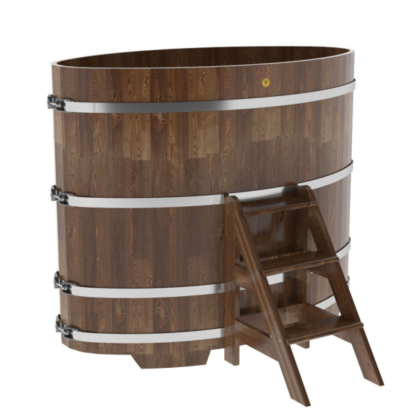 Купель овальная Bentwood из сращенных ламелей мореной лиственницы 0,92 х 1,66 х 1,4 м. Фото № 1