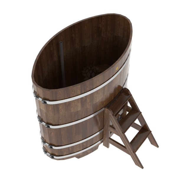 Купель овальная Bentwood из сращенных ламелей мореной лиственницы 0,92 х 1,66 х 1,4 м. Фото № 3