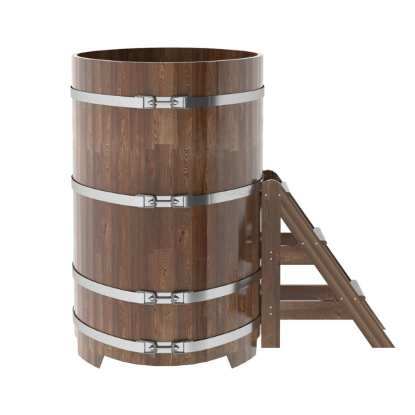 Купель овальная Bentwood из сращенных ламелей мореной лиственницы 0,92 х 1,66 х 1,4 м. Фото № 4