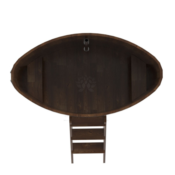 Купель овальная Bentwood из сращенных ламелей мореной лиственницы 0,92 х 1,66 х 1,4 м. Фото № 5