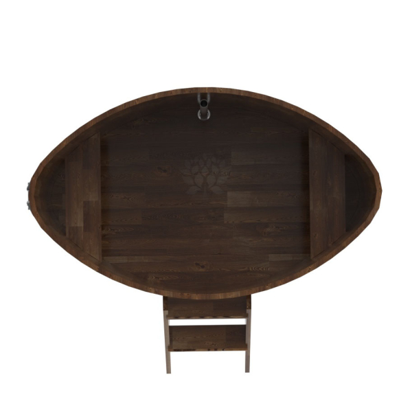 Купель овальная Bentwood из сращенных ламелей мореной лиственницы 1,02 х 1,68 х 1,0 м. Фото № 5