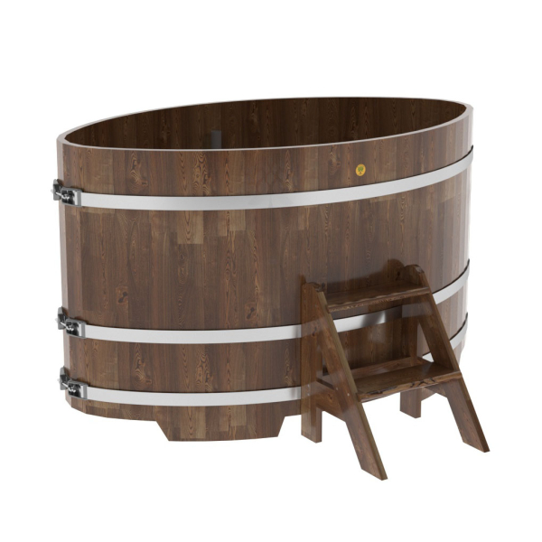 Купель овальная Bentwood из сращенных ламелей мореной лиственницы 1,02 х 1,68 х 1,0 м. Фото № 1
