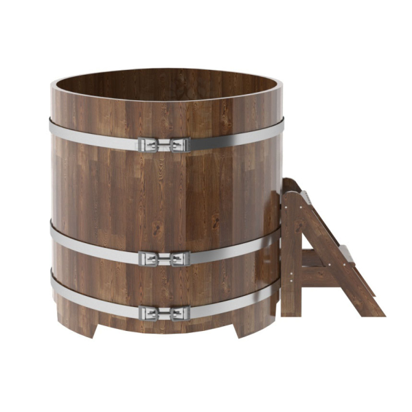 Купель овальная Bentwood из сращенных ламелей мореной лиственницы 1,02 х 1,68 х 1,0 м. Фото № 4