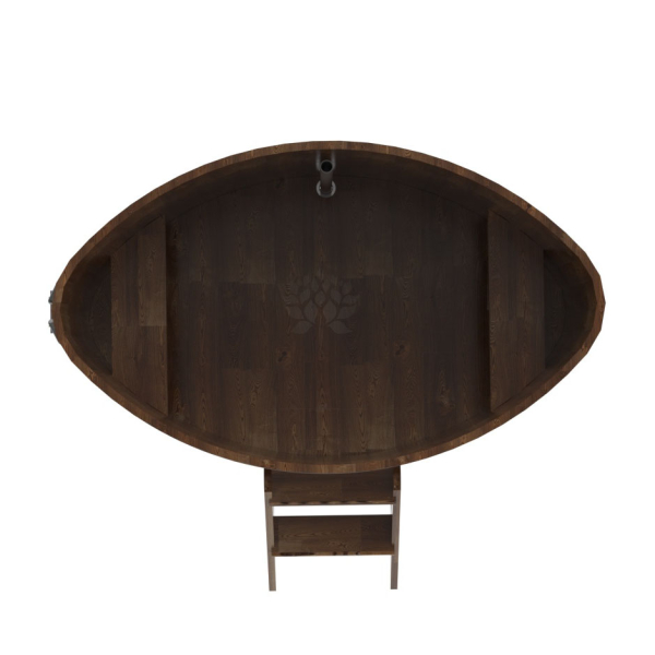 Купель овальная Bentwood из сращенных ламелей мореной лиственницы 1,02 х 1,68 х 1,1 м. Фото № 5