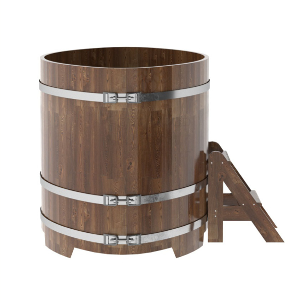 Купель овальная Bentwood из сращенных ламелей мореной лиственницы 1,02 х 1,68 х 1,1 м. Фото № 4