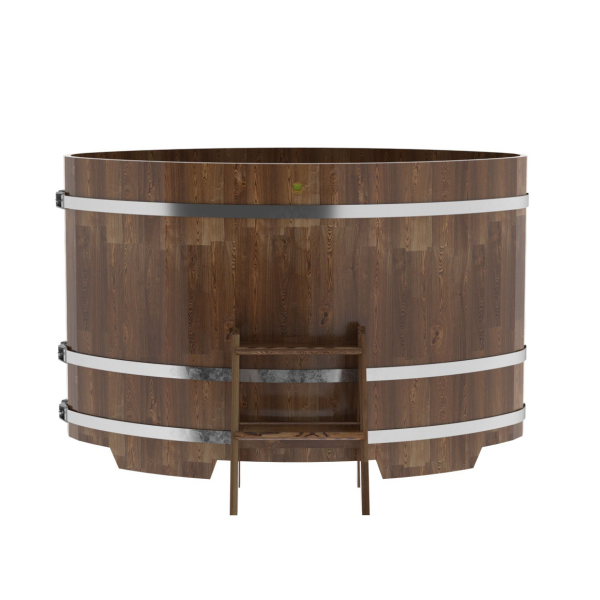 Купель овальная Bentwood из сращенных ламелей мореной лиственницы 1,02 х 1,68 х 1,1 м. Фото № 2
