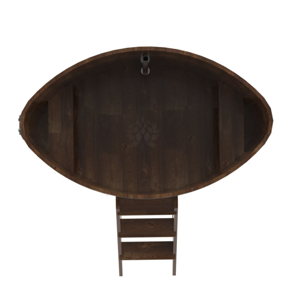 Купель овальная Bentwood из сращенных ламелей мореной лиственницы 1,02 х 1,68 х 1,2 м. Фото № 5