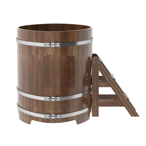 Купель овальная Bentwood из сращенных ламелей мореной лиственницы 1,02 х 1,68 х 1,2 м. Фото № 3
