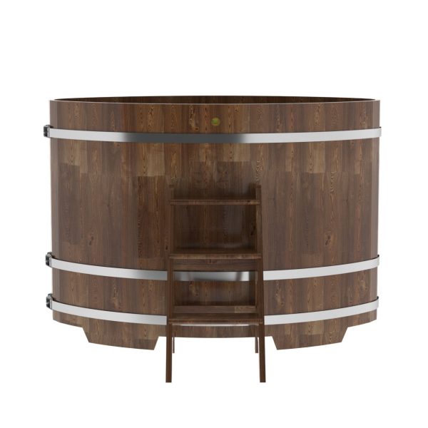 Купель овальная Bentwood из сращенных ламелей мореной лиственницы 1,02 х 1,68 х 1,2 м. Фото № 2