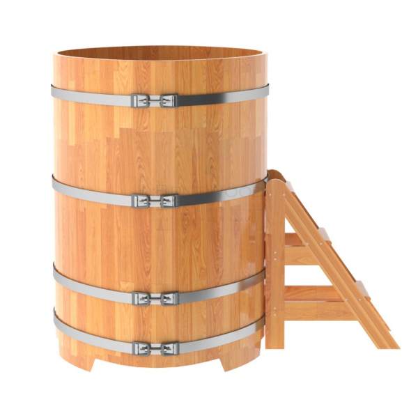 Купель овальная Bentwood из сращенных ламелей натуральной лиственницы 1,02 х 1,68 х 1,4 м. Фото № 3