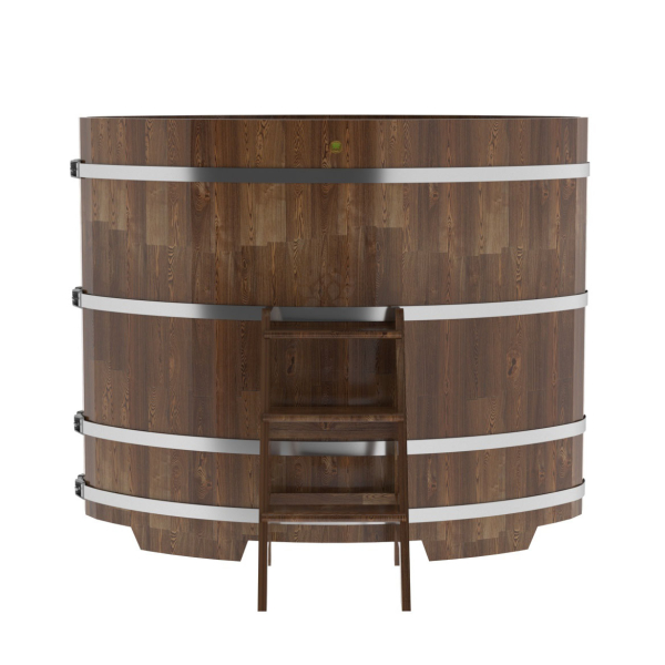 Купель овальная Bentwood из сращенных ламелей мореной лиственницы 1,02 х 1,68 х 1,4 м. Фото № 2
