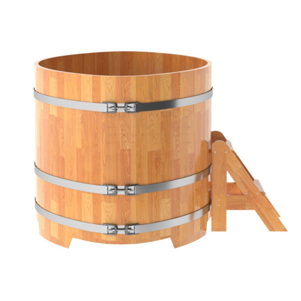 Купель овальная Bentwood из сращенных ламелей натуральной лиственницы 1,08 х 1,75 х 1,0 м. Фото № 4