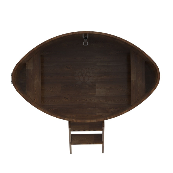 Купель овальная Bentwood из сращенных ламелей мореной лиственницы 1,08 х 1,75 х 1,0 м. Фото № 5
