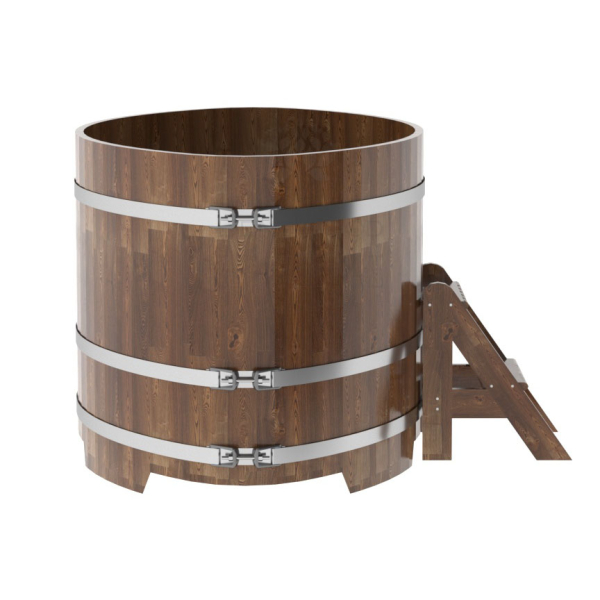 Купель овальная Bentwood из сращенных ламелей мореной лиственницы 1,08 х 1,75 х 1,0 м. Фото № 3