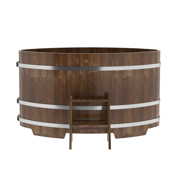 Купель овальная Bentwood из сращенных ламелей мореной лиственницы 1,08 х 1,75 х 1,0 м. Фото № 4