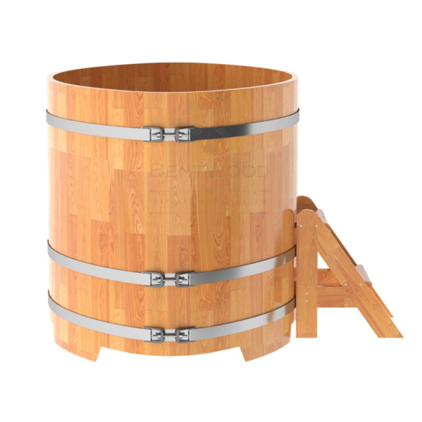 Купель овальная Bentwood из сращенных ламелей натуральной лиственницы 1,08 х 1,75 х 1,1 м. Фото № 4