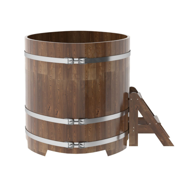 Купель овальная Bentwood из сращенных ламелей мореной лиственницы 1,08 х 1,75 х 1,1 м. Фото № 3