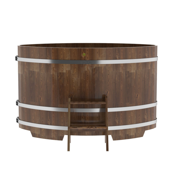 Купель овальная Bentwood из сращенных ламелей мореной лиственницы 1,08 х 1,75 х 1,1 м. Фото № 2