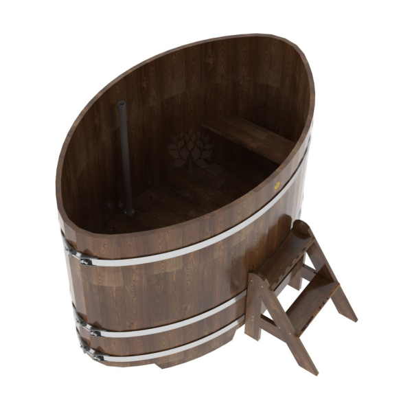 Купель овальная Bentwood из сращенных ламелей мореной лиственницы 1,08 х 1,75 х 1,1 м. Фото № 4