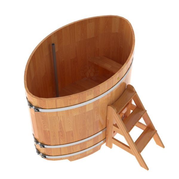 Купель овальная Bentwood из сращенных ламелей натуральной лиственницы 1,08 х 1,75 х 1,2 м. Фото № 4