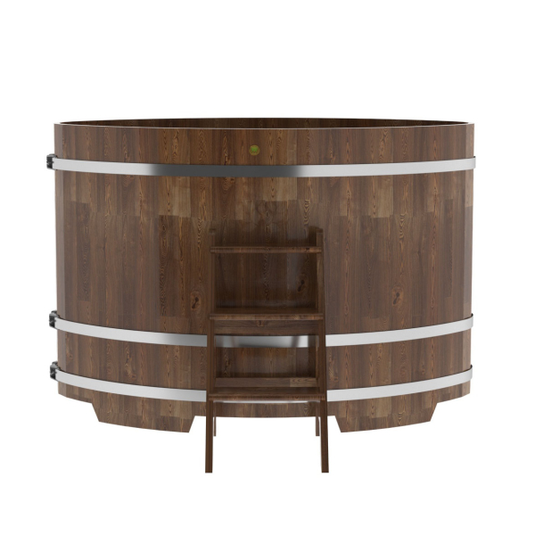 Купель овальная Bentwood из сращенных ламелей мореной лиственницы 1,08 х 1,75 х 1,2 м. Фото № 2