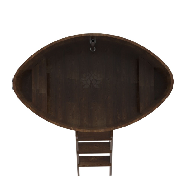 Купель овальная Bentwood из сращенных ламелей мореной лиственницы 1,08 х 1,75 х 1,4 м. Фото № 5