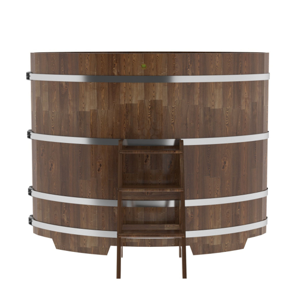 Купель овальная Bentwood из сращенных ламелей мореной лиственницы 1,08 х 1,75 х 1,4 м. Фото № 3