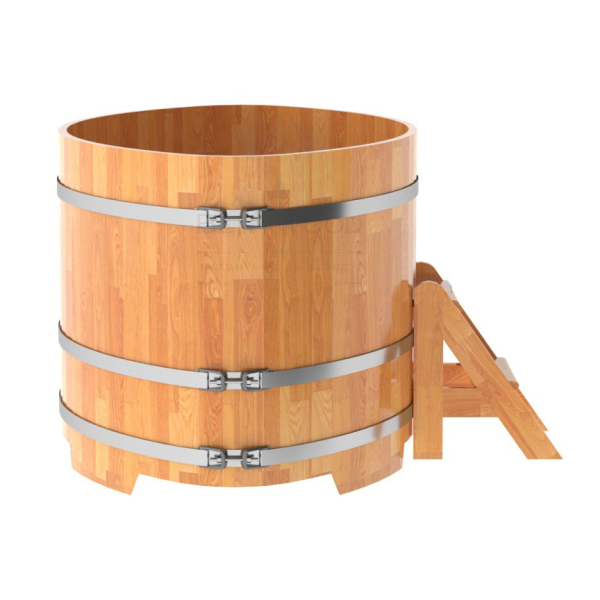 Купель овальная Bentwood из сращенных ламелей натуральной лиственницы 1,15 х 1,83 х 1,0 м. Фото № 2