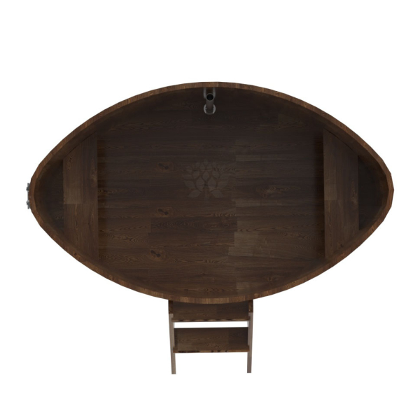 Купель овальная Bentwood из сращенных ламелей мореной лиственницы 1,15 х 1,83 х 1,0 м. Фото № 5