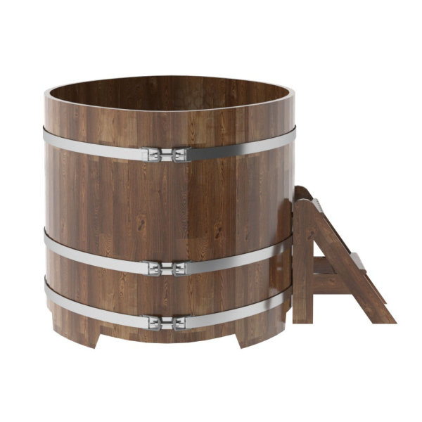 Купель овальная Bentwood из сращенных ламелей мореной лиственницы 1,15 х 1,83 х 1,0 м. Фото № 4