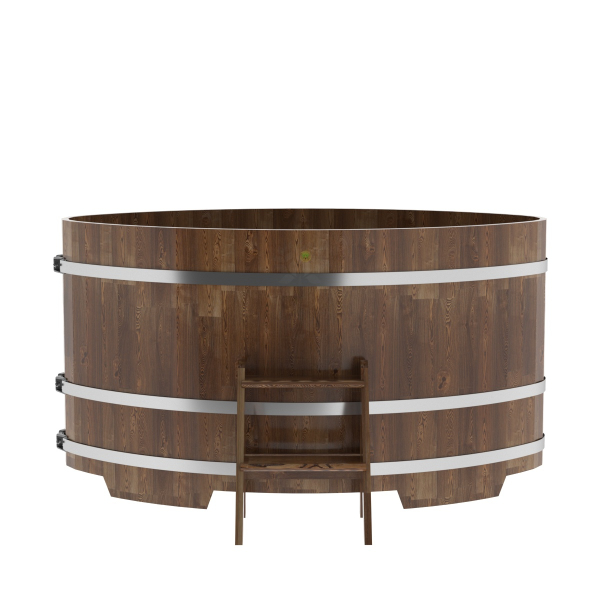 Купель овальная Bentwood из сращенных ламелей мореной лиственницы 1,15 х 1,83 х 1,0 м. Фото № 3