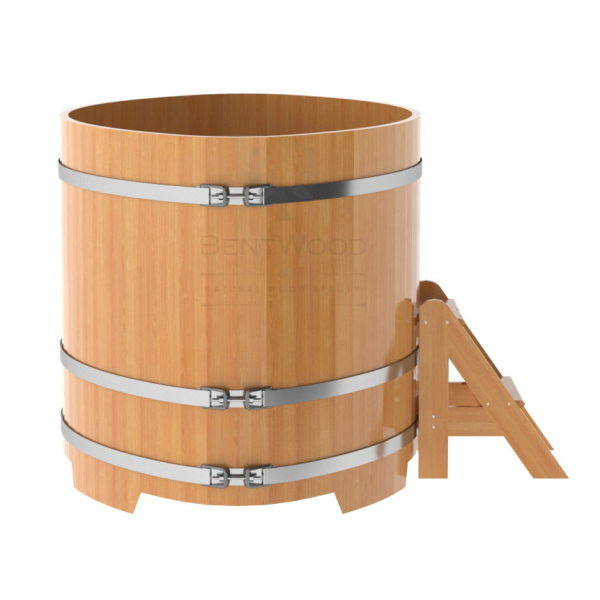 Купель овальная Bentwood из сращенных ламелей натуральной лиственницы 1,15 х 1,83 х 1,1 м. Фото № 2