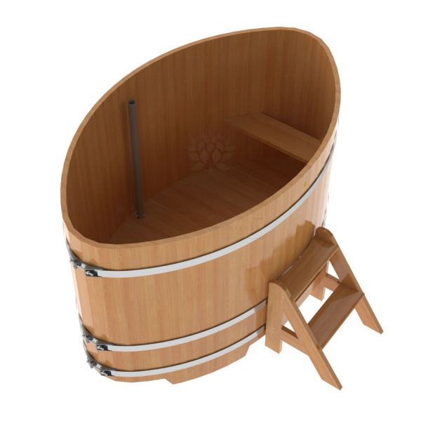 Купель овальная Bentwood из сращенных ламелей натуральной лиственницы 1,15 х 1,83 х 1,1 м. Фото № 4