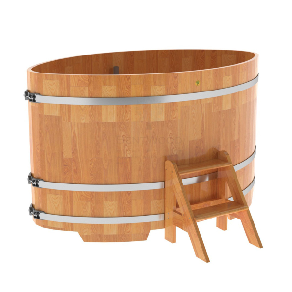 Купель овальная Bentwood из сращенных ламелей натуральной лиственницы 1,15 х 1,83 х 1,1 м. Фото № 1