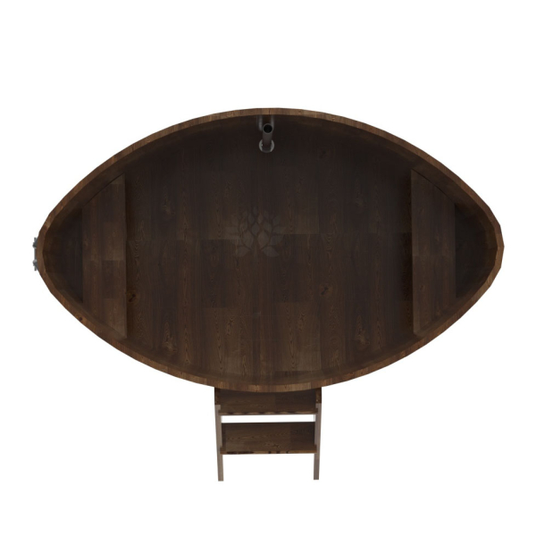 Купель овальная Bentwood из сращенных ламелей мореной лиственницы 1,15 х 1,83 х 1,1 м. Фото № 5