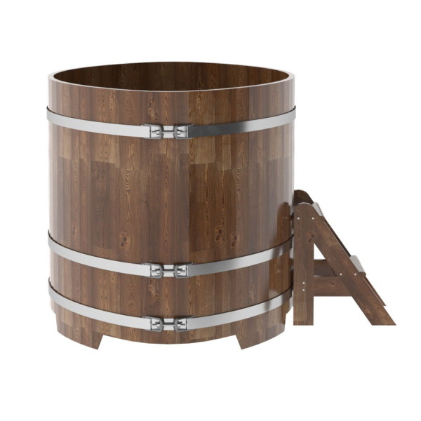 Купель овальная Bentwood из сращенных ламелей мореной лиственницы 1,15 х 1,83 х 1,1 м. Фото № 4