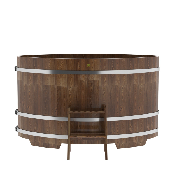 Купель овальная Bentwood из сращенных ламелей мореной лиственницы 1,15 х 1,83 х 1,1 м. Фото № 3