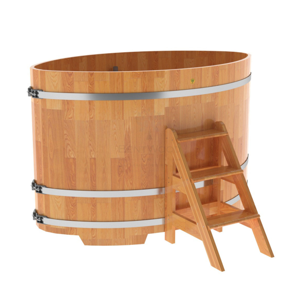 Купель овальная Bentwood из сращенных ламелей натуральной лиственницы 1,15 х 1,83 х 1,2 м. Фото № 1